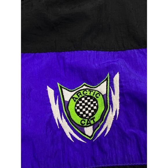 Vtg Arctic Wear Arctic Cat Sno Pro Snowmobile Jacket Mens Large Tall Black Purpl - Picture 3 of 9